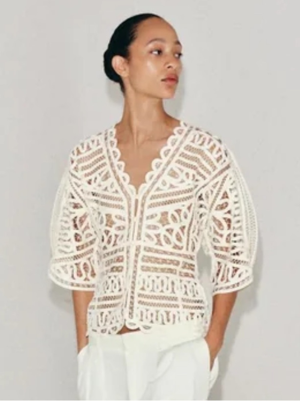 NWT Zara Woman Bloggers Fav ZW COLLECTION CROCHET TOP Size S Small
